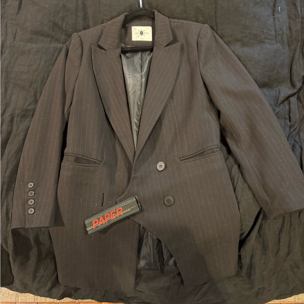 Daily Paper Charcoal Pinstripe Blazer